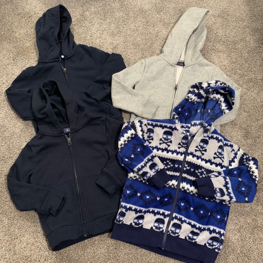 Bundle of (4) toddler zip-ups